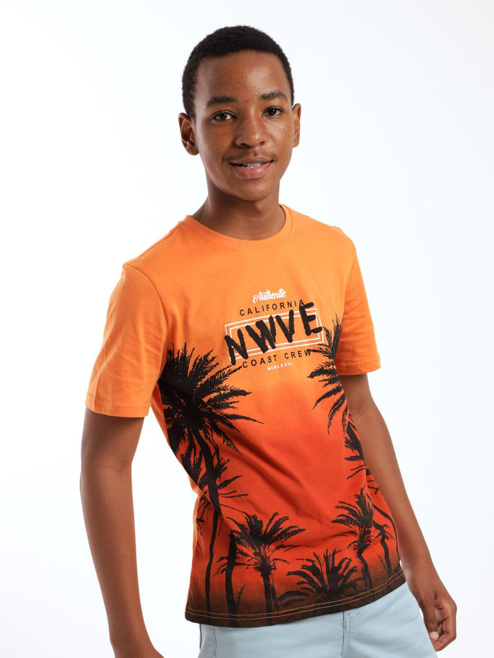 Boys Short Sleeve Ombre Tee - Orange