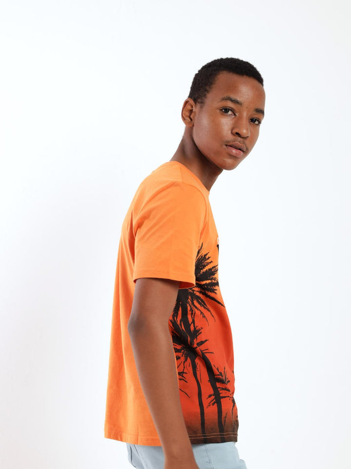 Boys Short Sleeve Ombre Tee - Orange