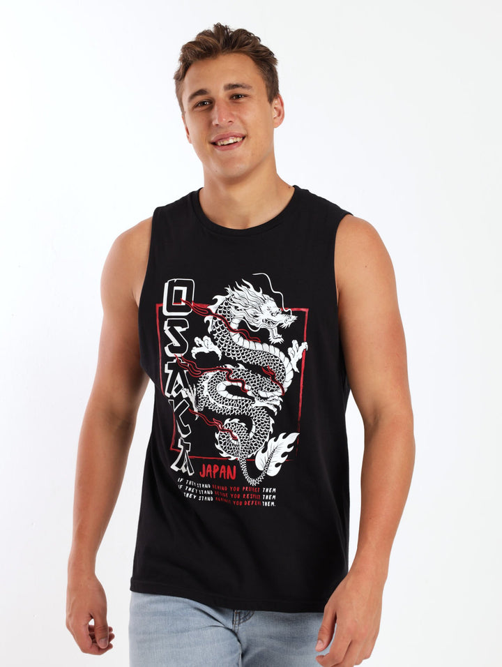 Men's Osaka Dragon Vest - Black
