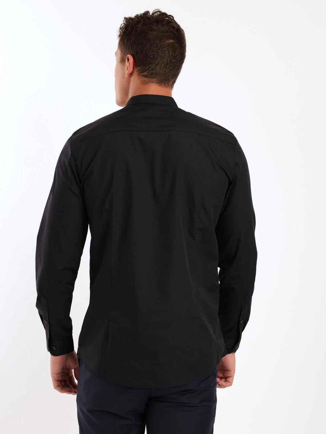 Men's Mandarin Shirt - Black