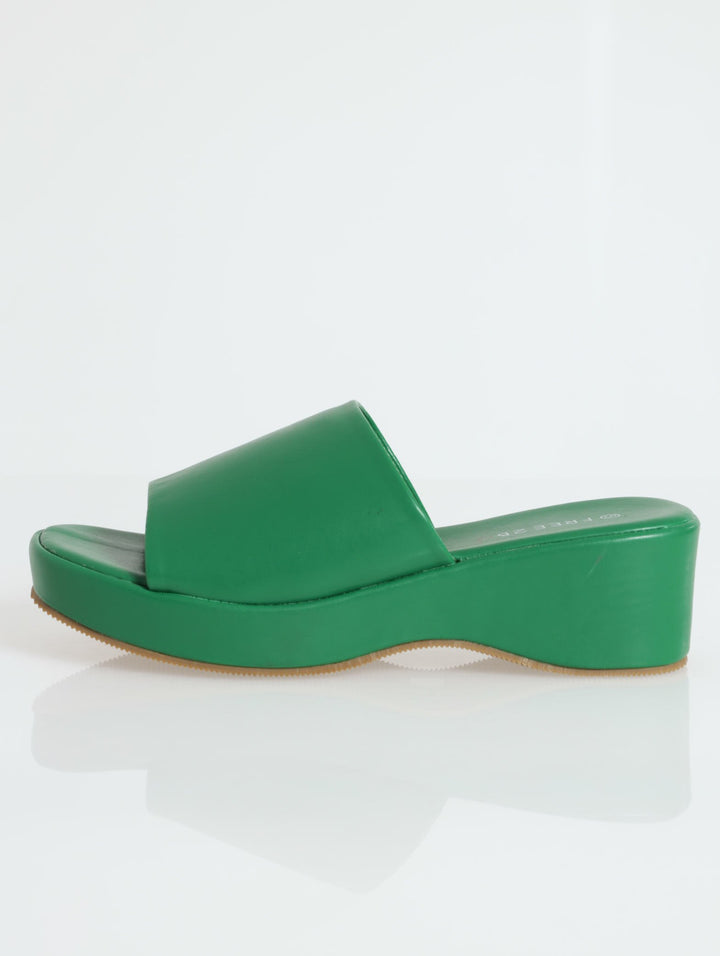 Push-In Mule Flatforms - Green