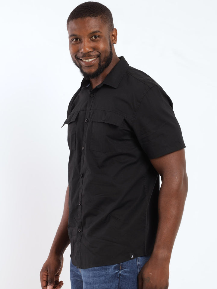 Men's Short Sleeve Utility Shirt - Black