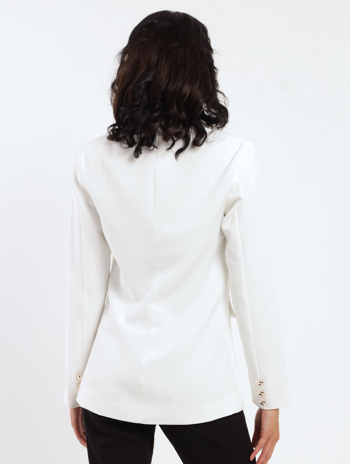 Ladies Double Breast Blazer - White
