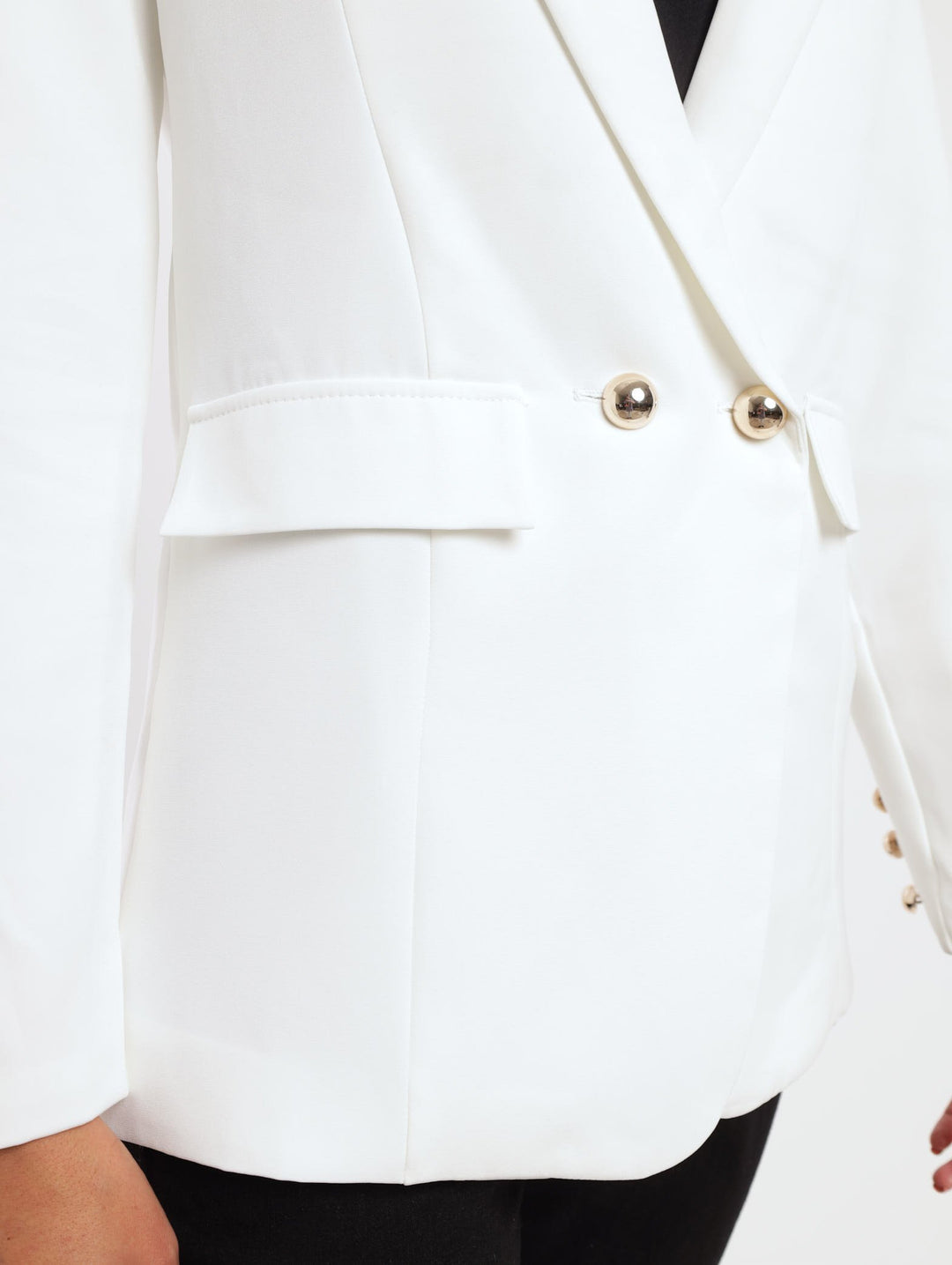 Ladies Double Breast Blazer - White