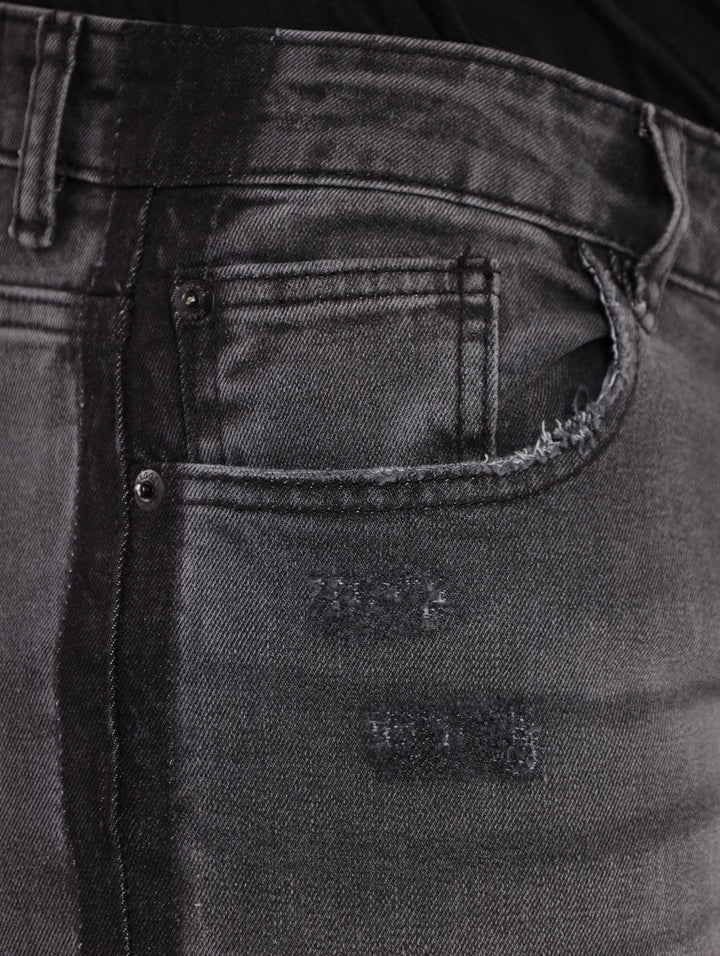 Men's Grey Slightly Abraised Side Stripe Super Skinny Denim Jean