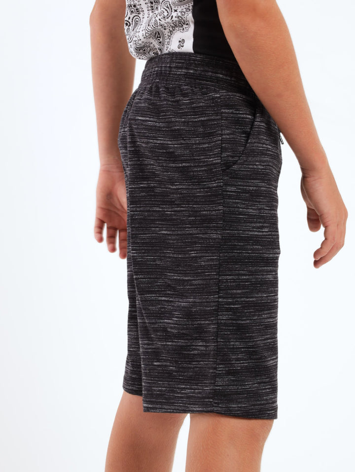 Boys Slub Fleece Short - Black