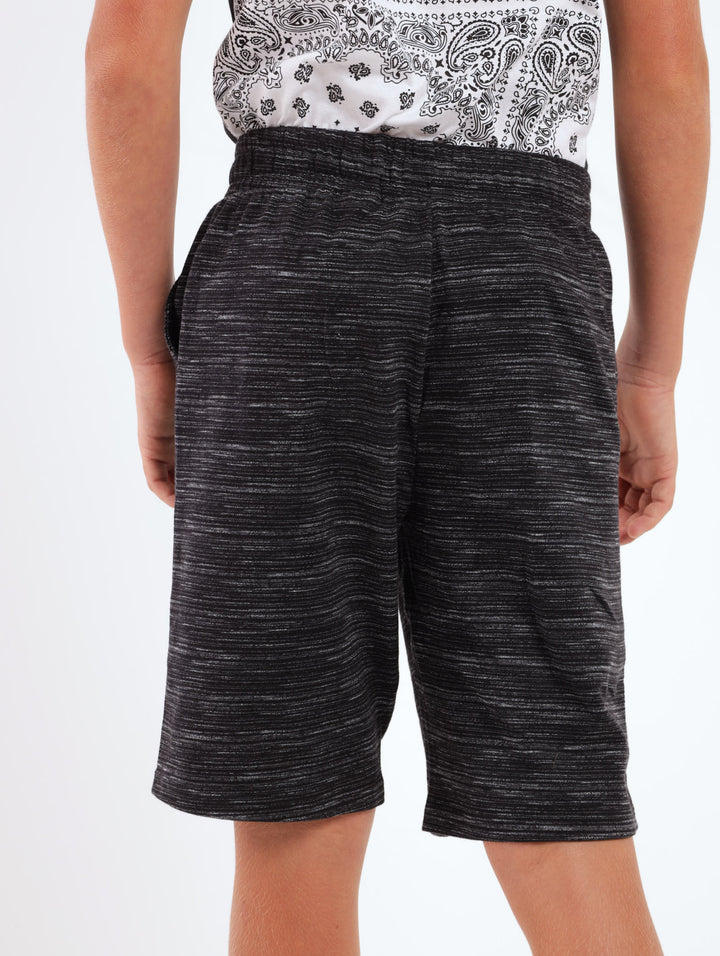 Boys Slub Fleece Short - Black