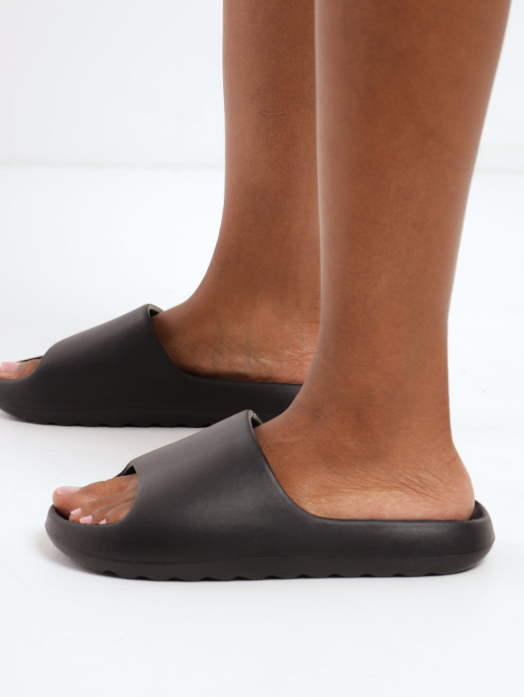 Ladies Summer Slide Sandal - Black