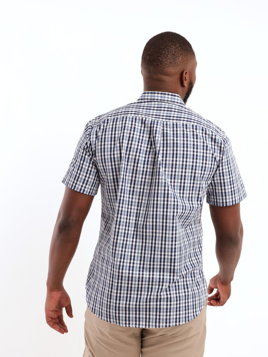Men's Check Woven Pocket Shirt - Light Blue