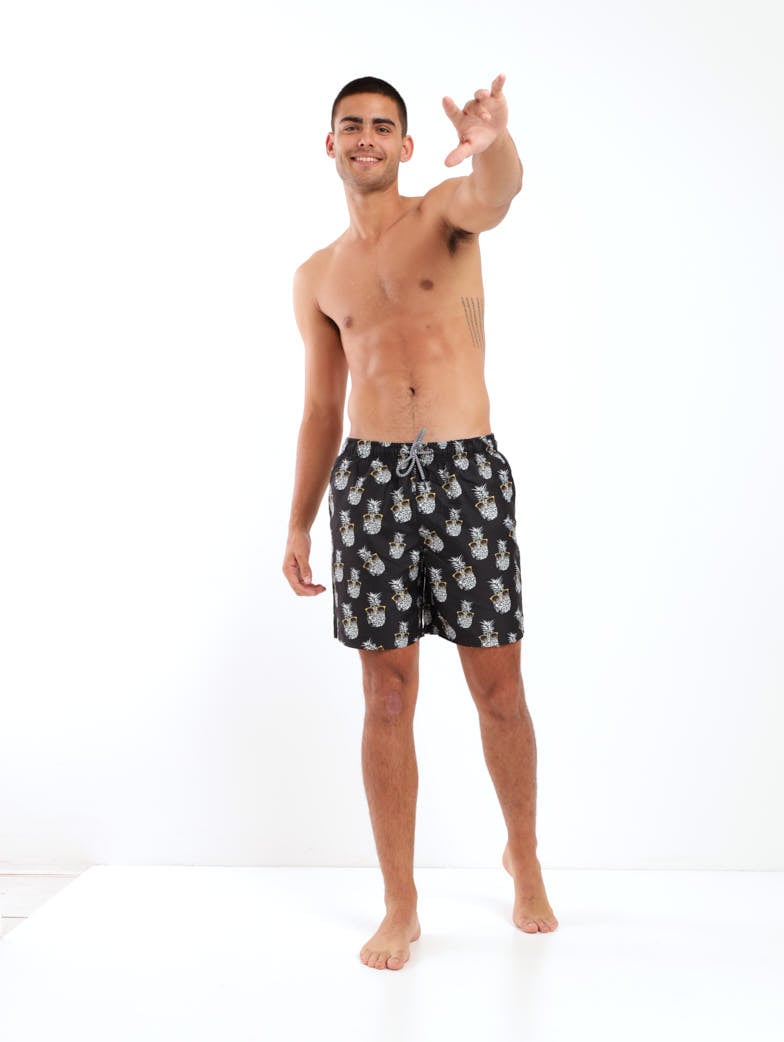 Men's Pineapple Rays Swim Short - Black