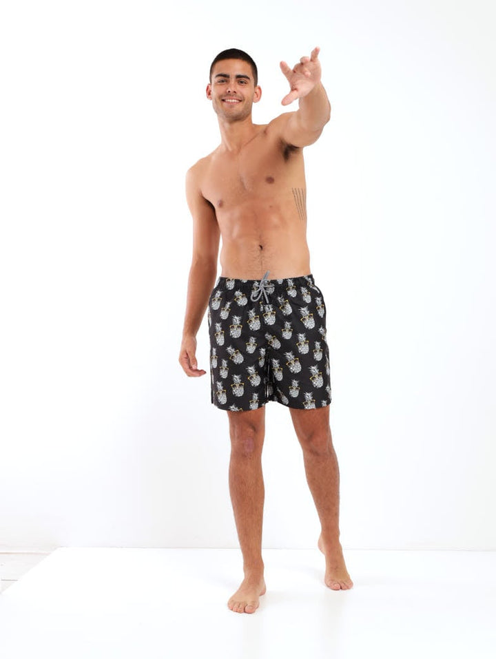 Men's Pineapple Rays Swim Short - Black