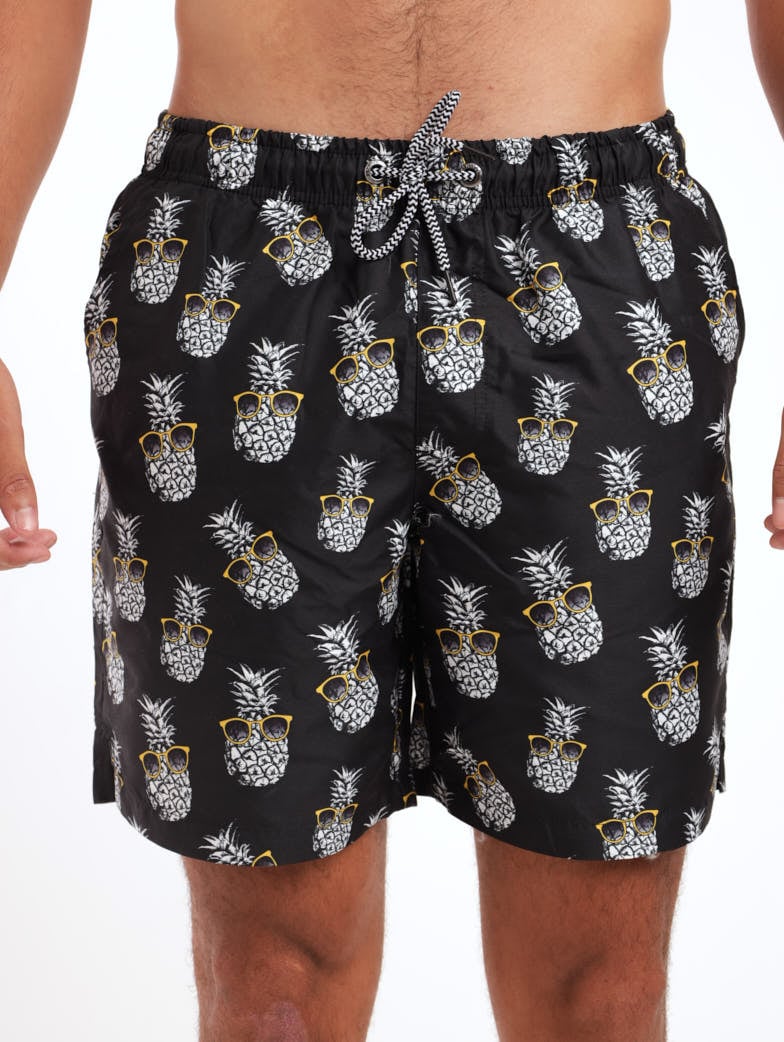 Men's Pineapple Rays Swim Short - Black