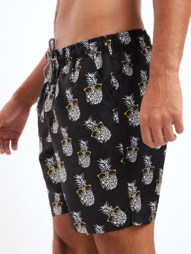 Men's Pineapple Rays Swim Short - Black