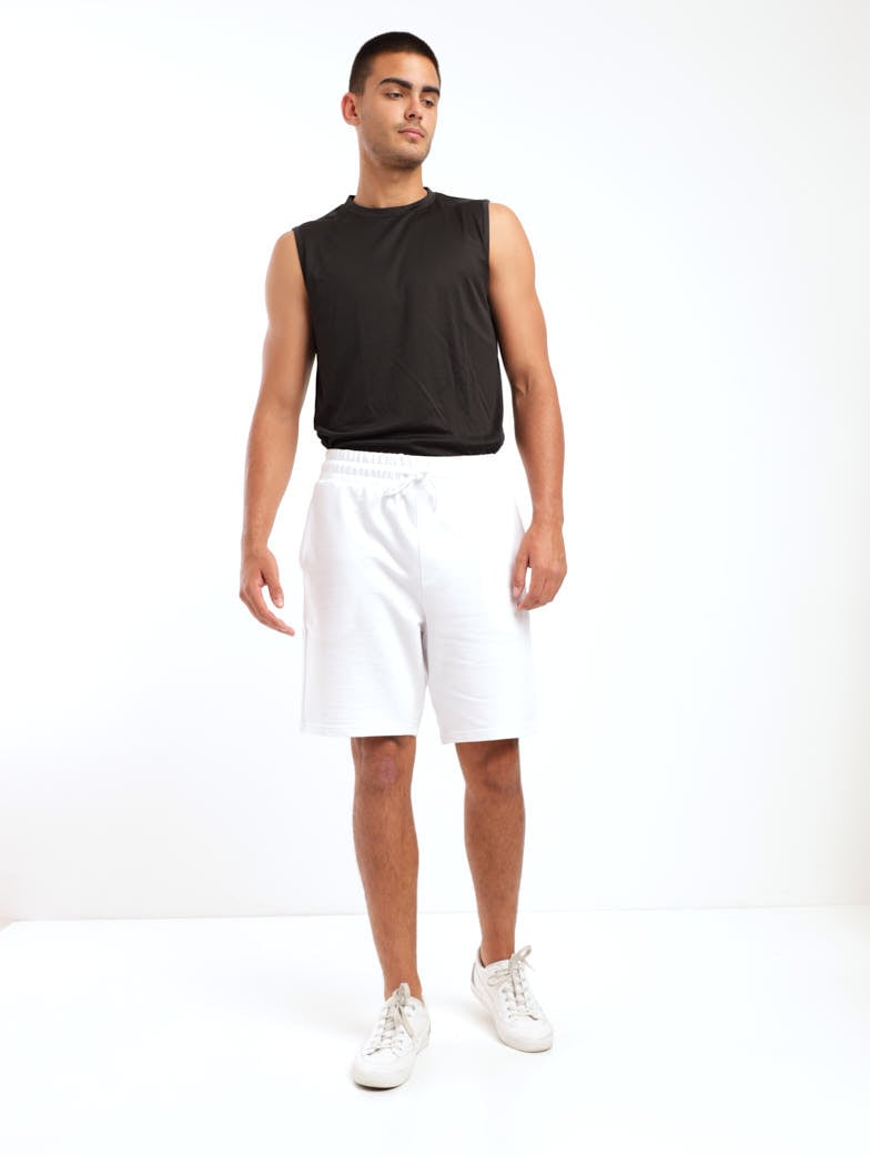 Men's Fleece Pull-On Short - White