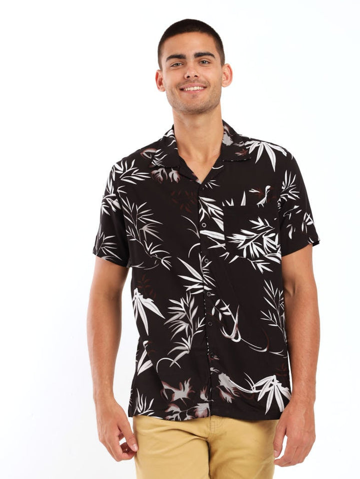 Men's Floral Shirt - Black