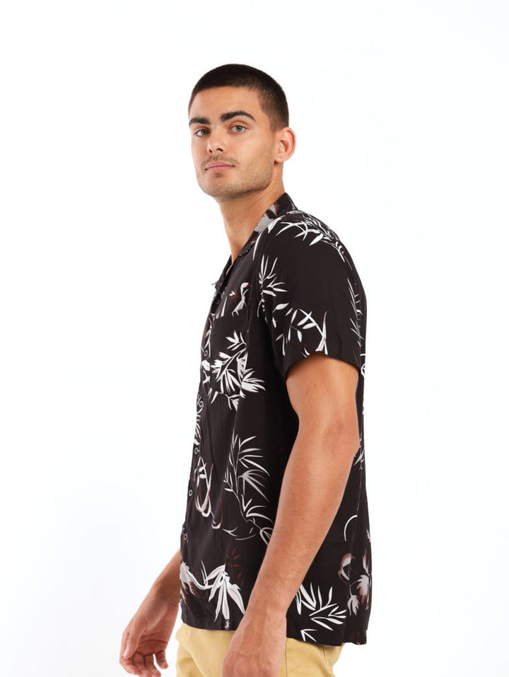 Men's Floral Shirt - Black