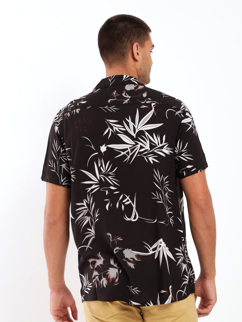 Men's Floral Shirt - Black