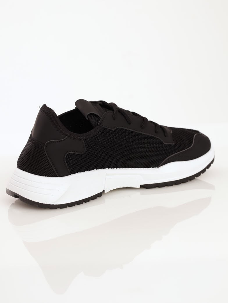 Men's Lace-Up Mesh Trainer Sneaker - Black