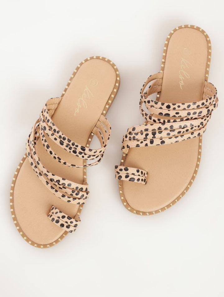 Ladies Toe Post Multi-Strap Push-In Sandal