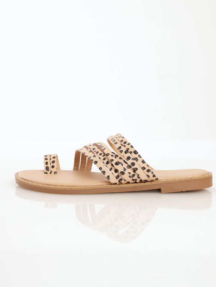 Ladies Toe Post Multi-Strap Push-In Sandal