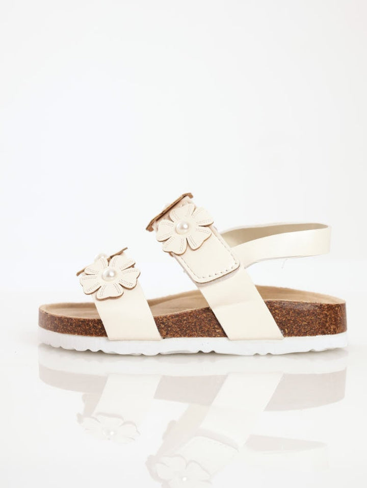 Girls Health Sandal - White Flower