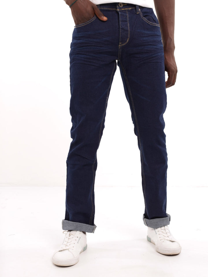 Men's Dark Blue Slim Fit Denim Jean
