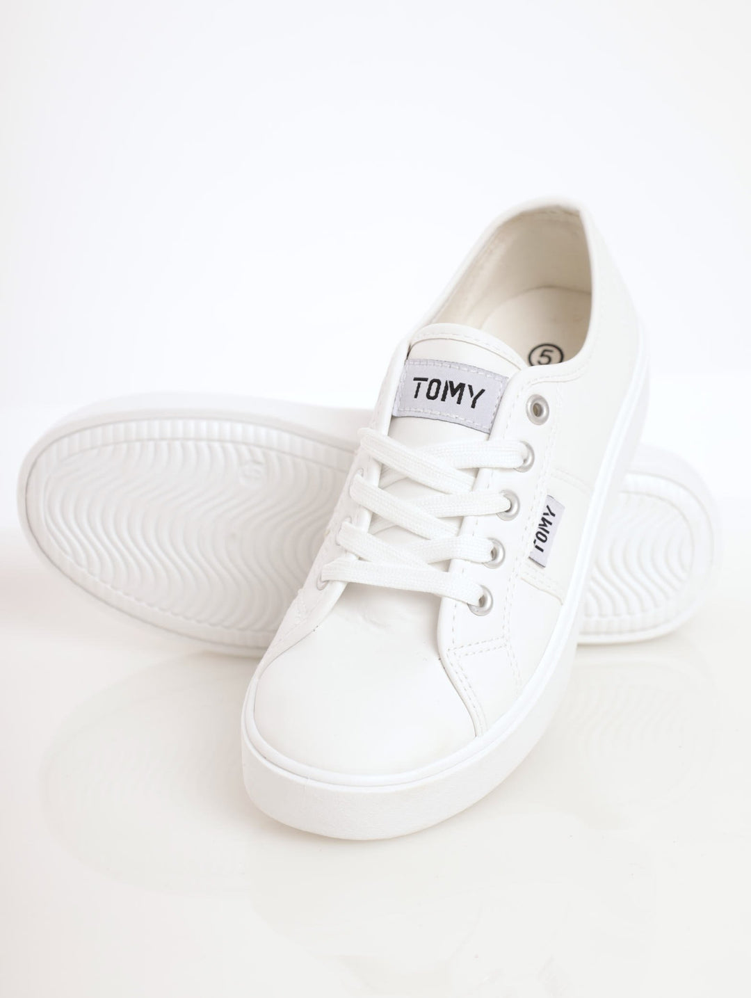 Ladies Canvas Platform Sneaker - White