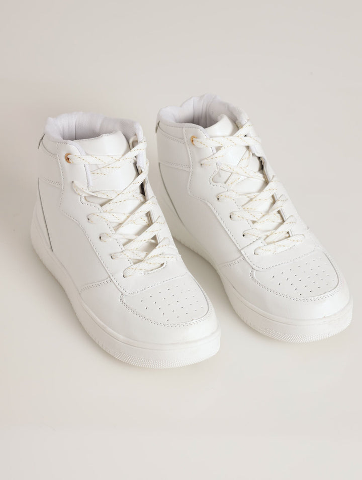 Girls Hi-Top Laces Sneaker - White