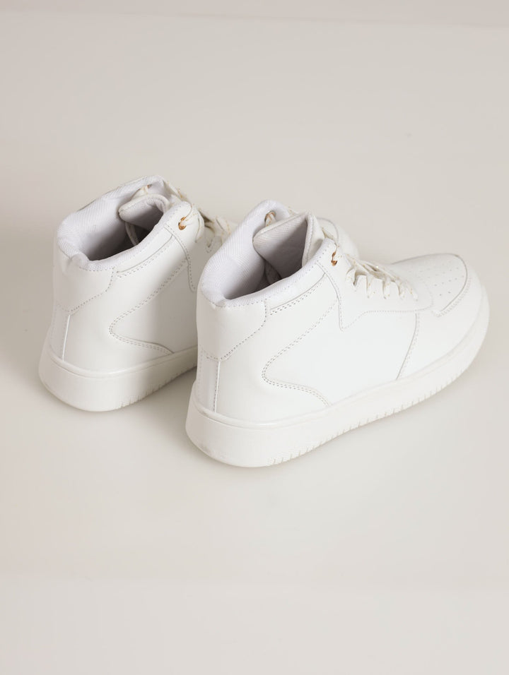 Girls Hi-Top Laces Sneaker - White