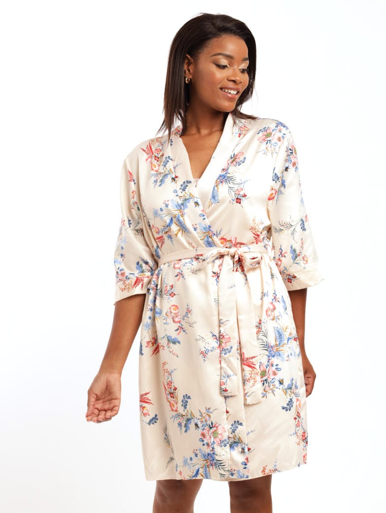 Ladies EVA Satin Gown - Cream