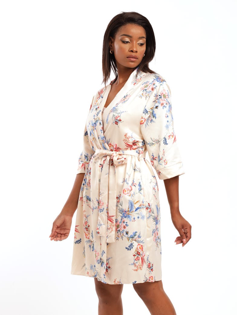 Ladies EVA Satin Gown - Cream