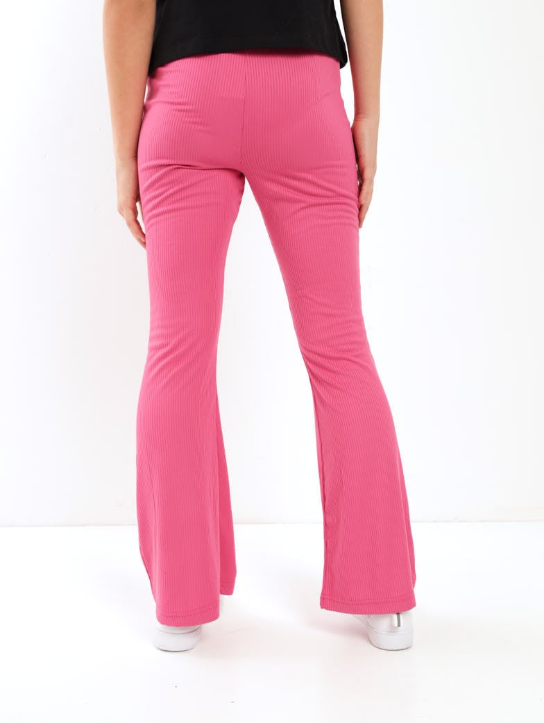 Girls Flare Rib Pant - Pink