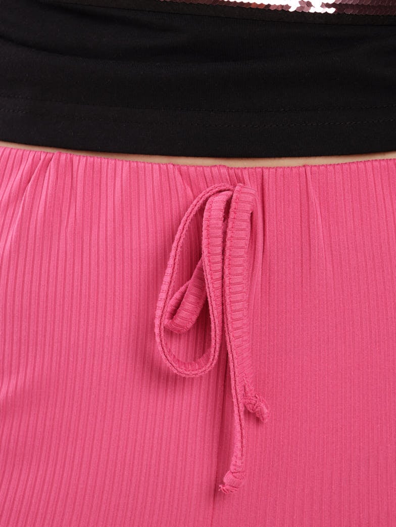 Girls Flare Rib Pant - Pink