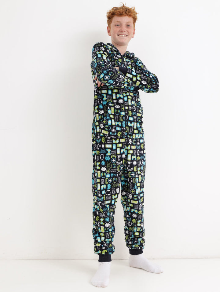 Boys Gaming Onesie - Navy