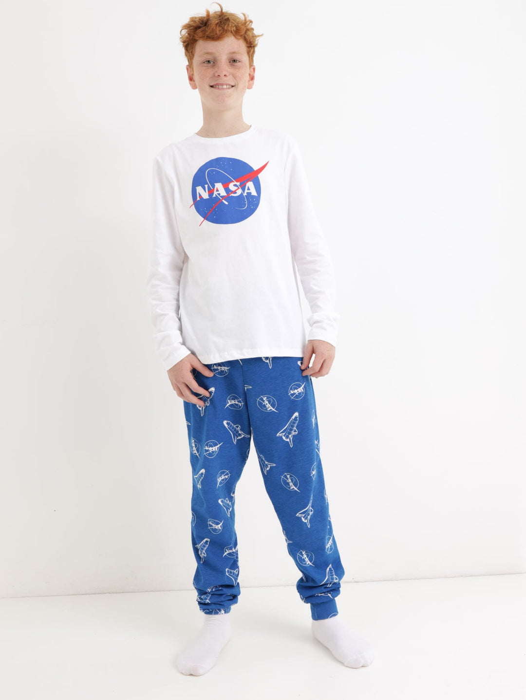 Boys NASA PJ Set - White/Navy