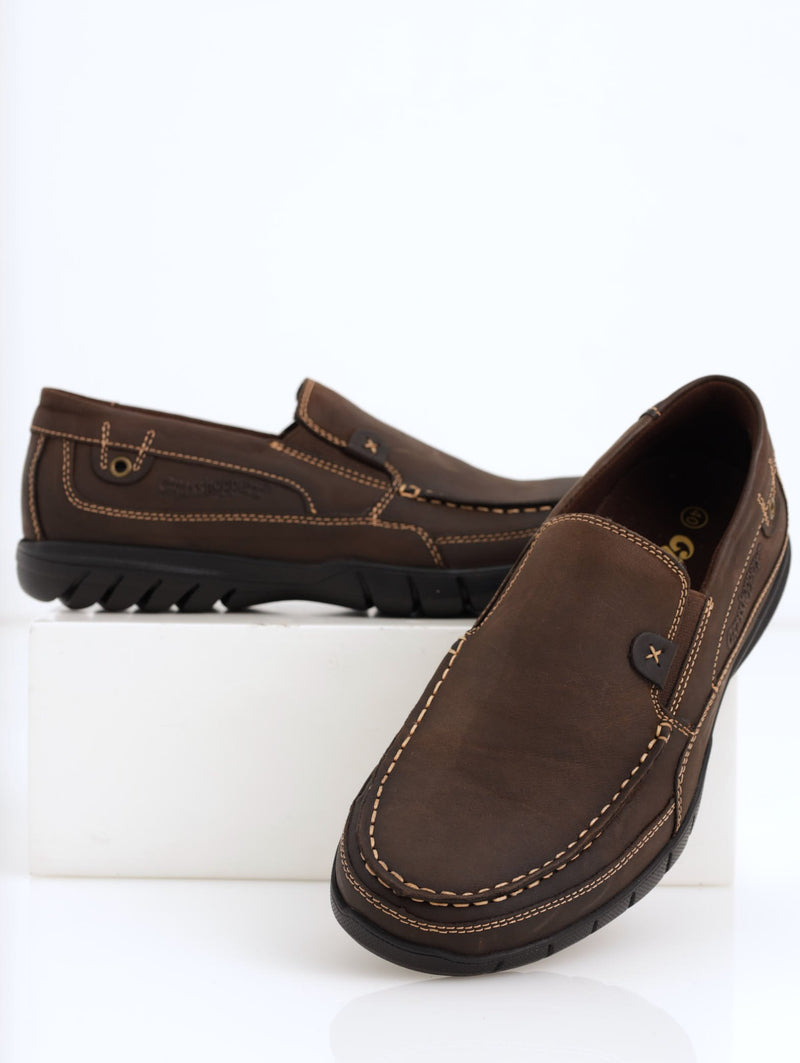 Relaxed Semaj Smooth Matte Slip On - Brown
