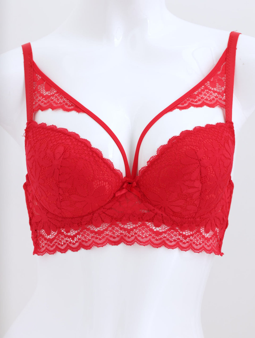 Ladies Peekaboo Bra - Red