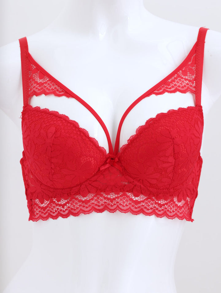 Ladies Peekaboo Bra - Red