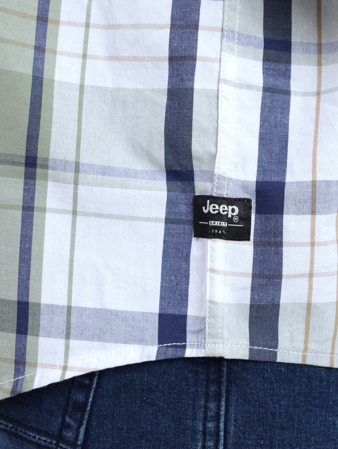 Men's Long Sleeve Mid Check Shirt - Green