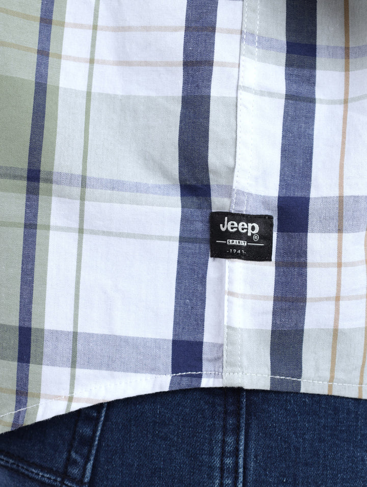 Men's Long Sleeve Mid Check Shirt - Green