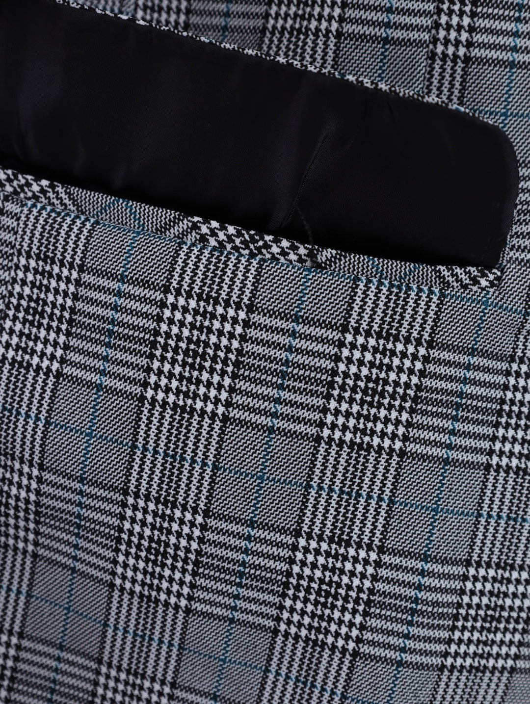Men's Monochrome Check Blazer - Blue/Black