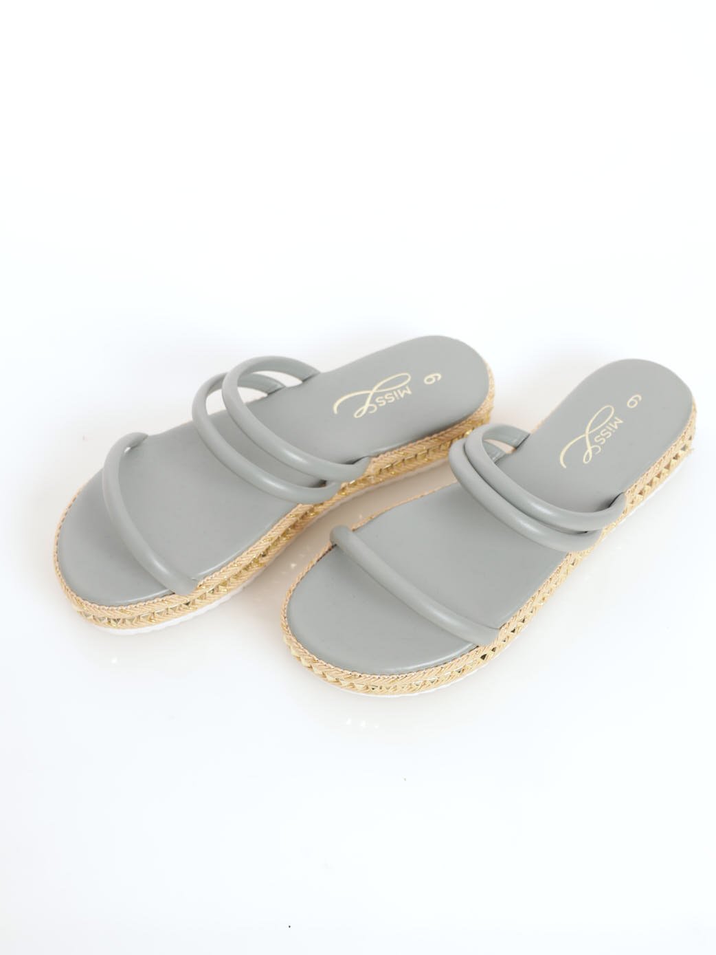 Ladies Tubular Strappy Platform Mule Sandal - Sage