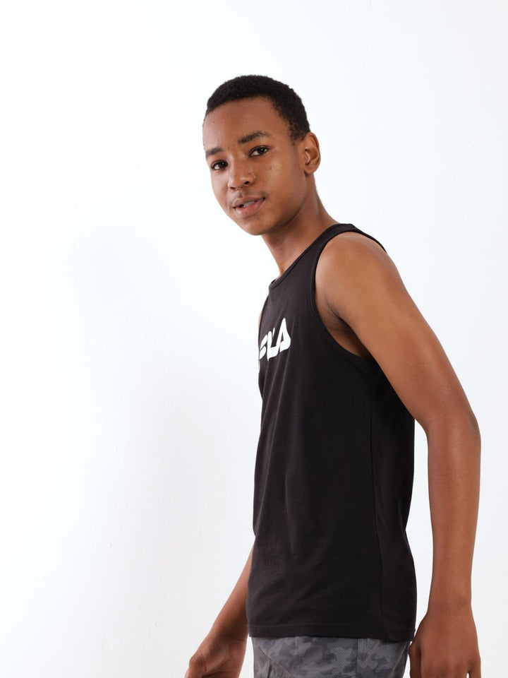 Boys Mono Deckle Tank Top - Black