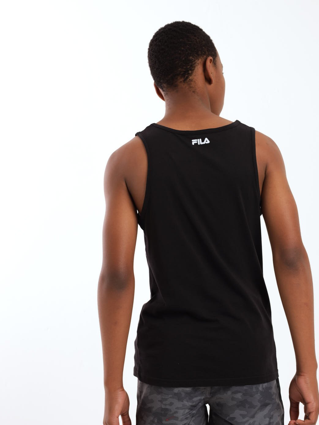 Boys Mono Deckle Tank Top - Black