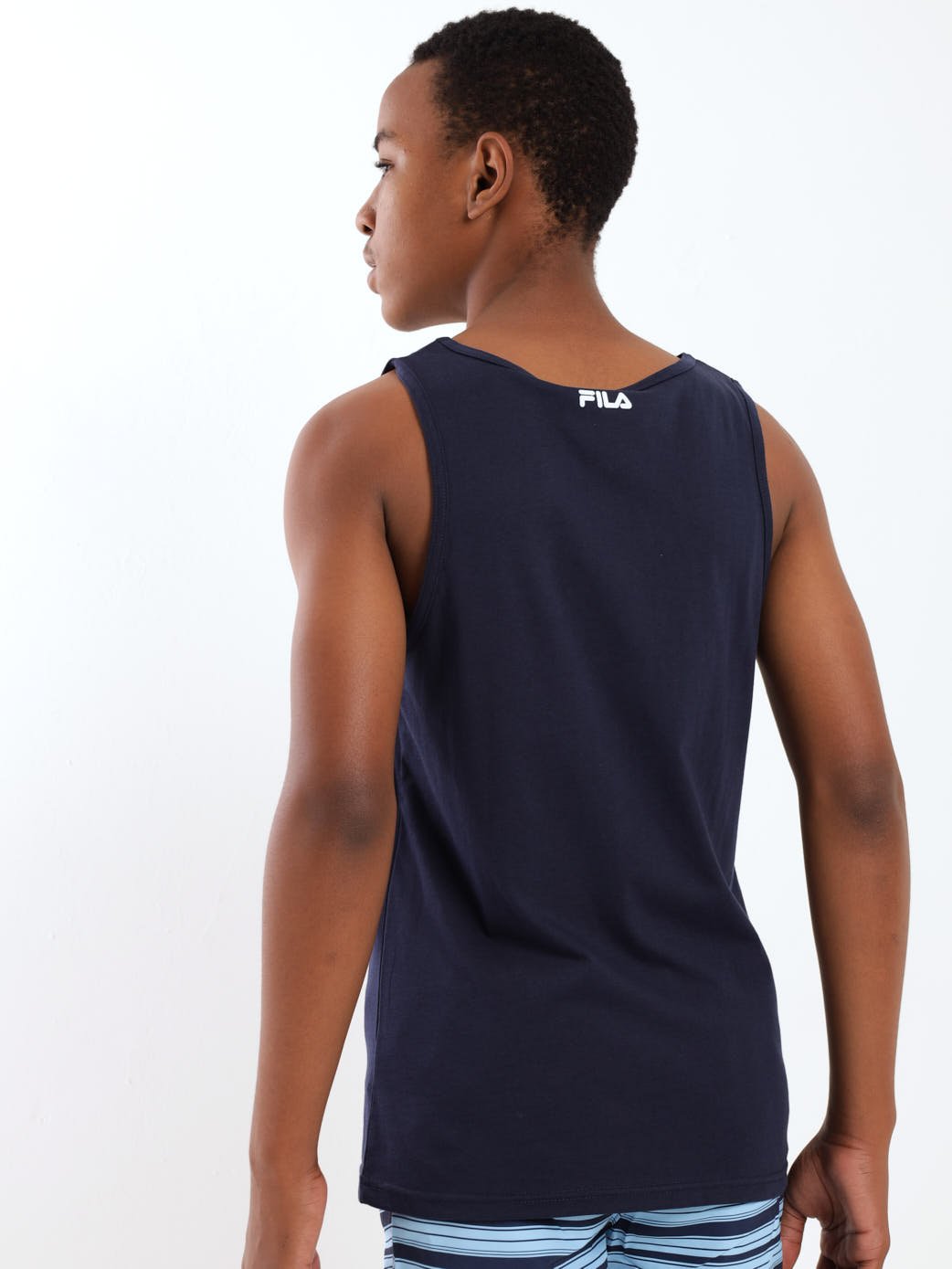 Boys Mono Deckle Tank Top - Navy