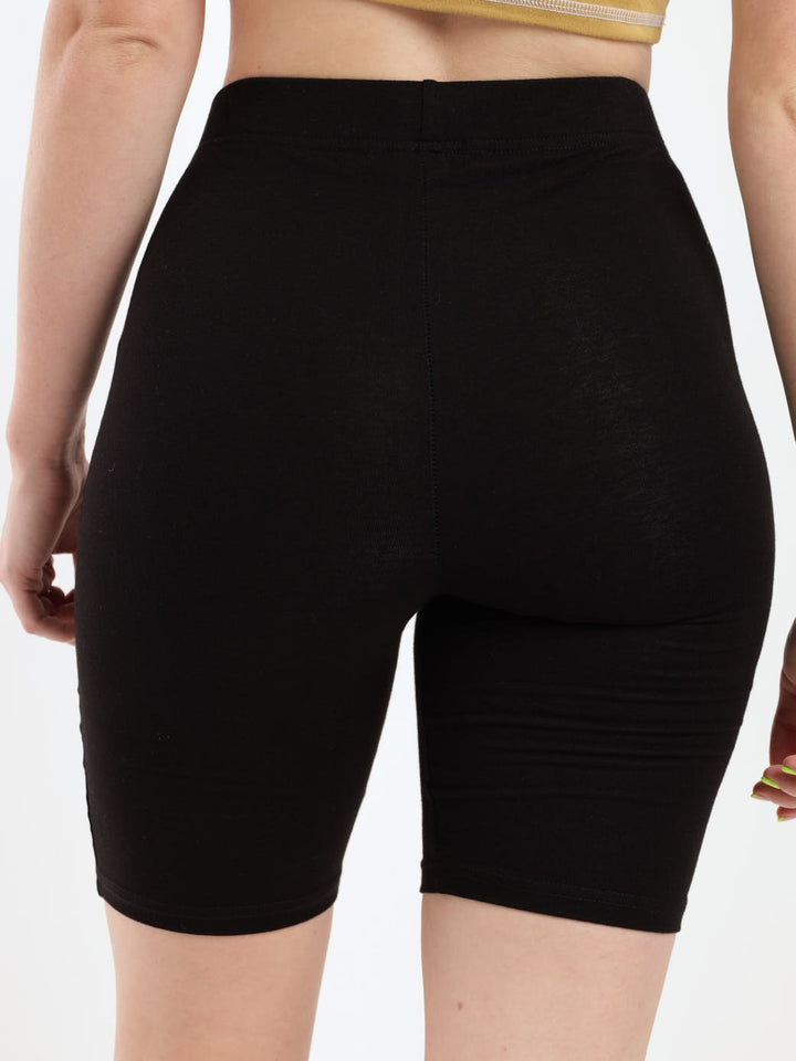 Ladies Cotton Lycra Cycle Short - Black