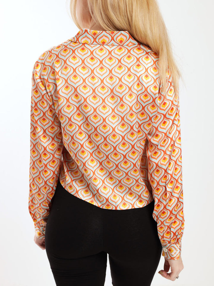 Ladies Geo Satin Shirt