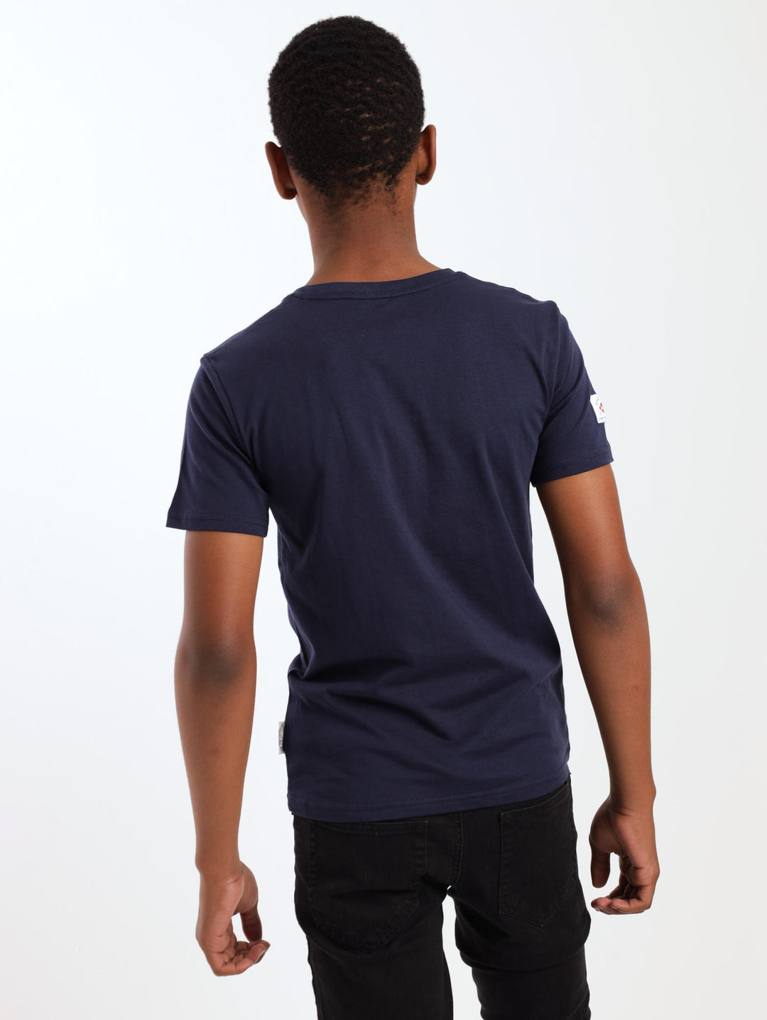Boys Short Sleeve Eliseo Logo Tee - Navy