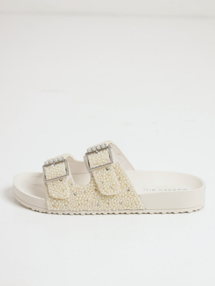 Ladies Madden Girl Teddy-PR Sandal - Cream