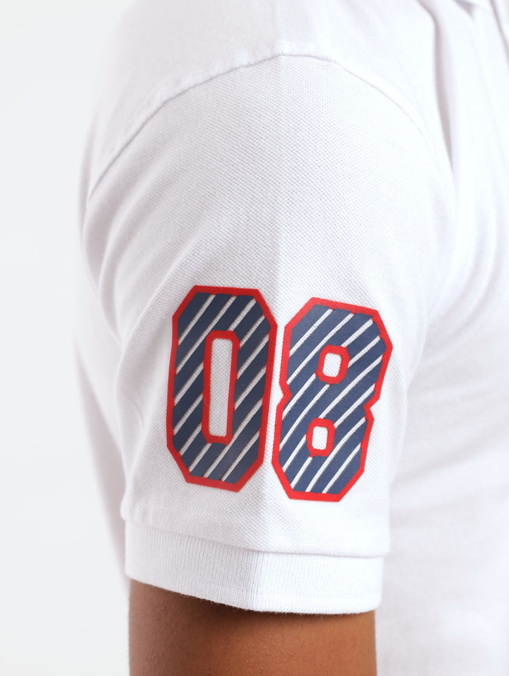 Boys Taylon Printed Golfer - White